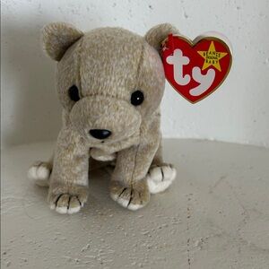 Ty Plush Bear “Almond” in Soft Tan